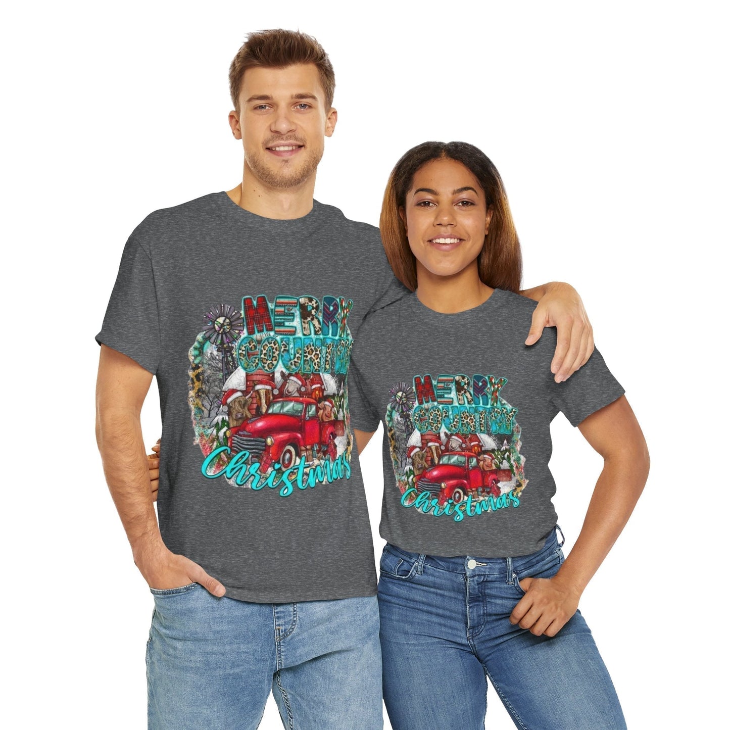 Merry Country Christmas T-Shirt, Retro Christmas Gift