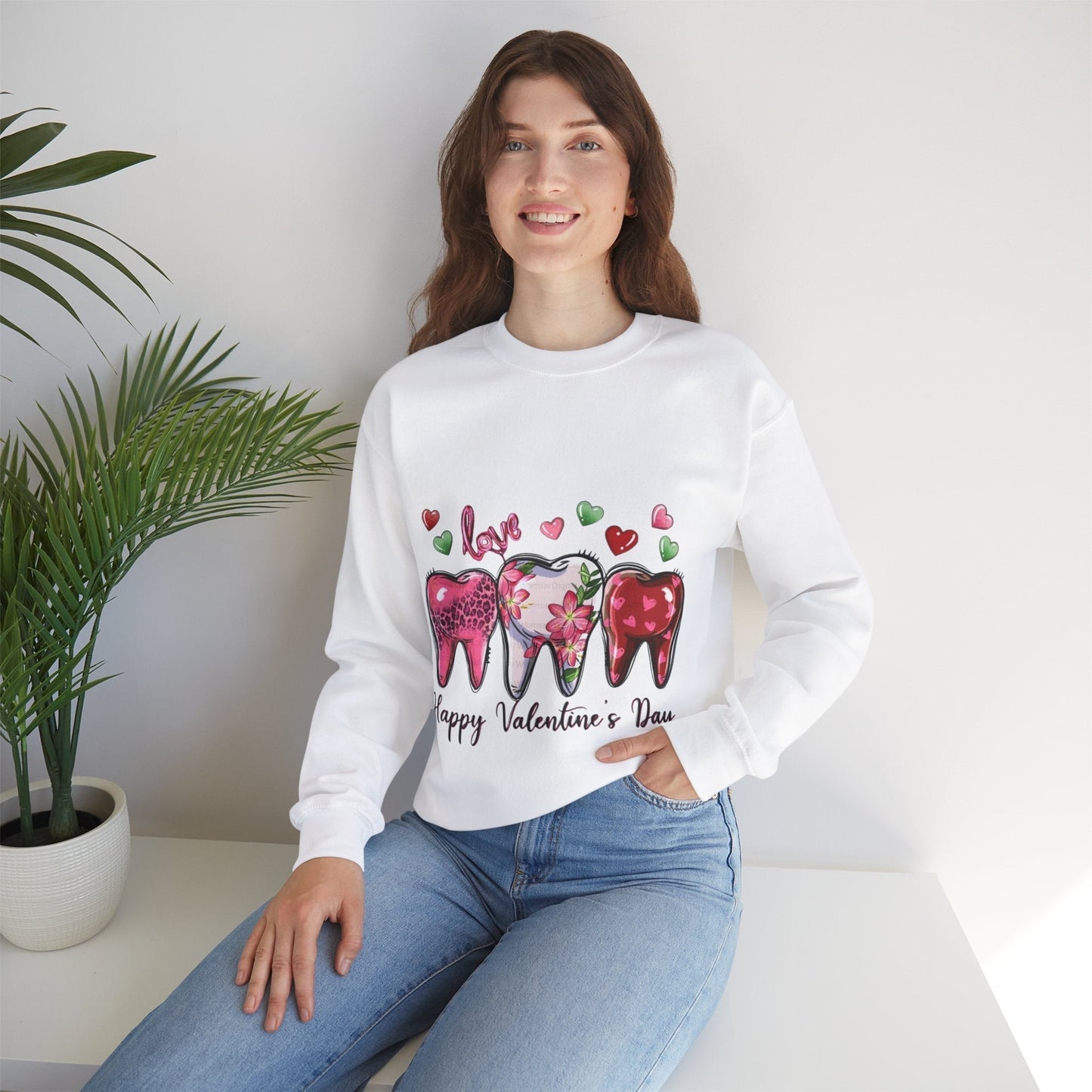 Dental Love Happy Valentines Day Sweatshirt - Cute Dental Hygienist Gift