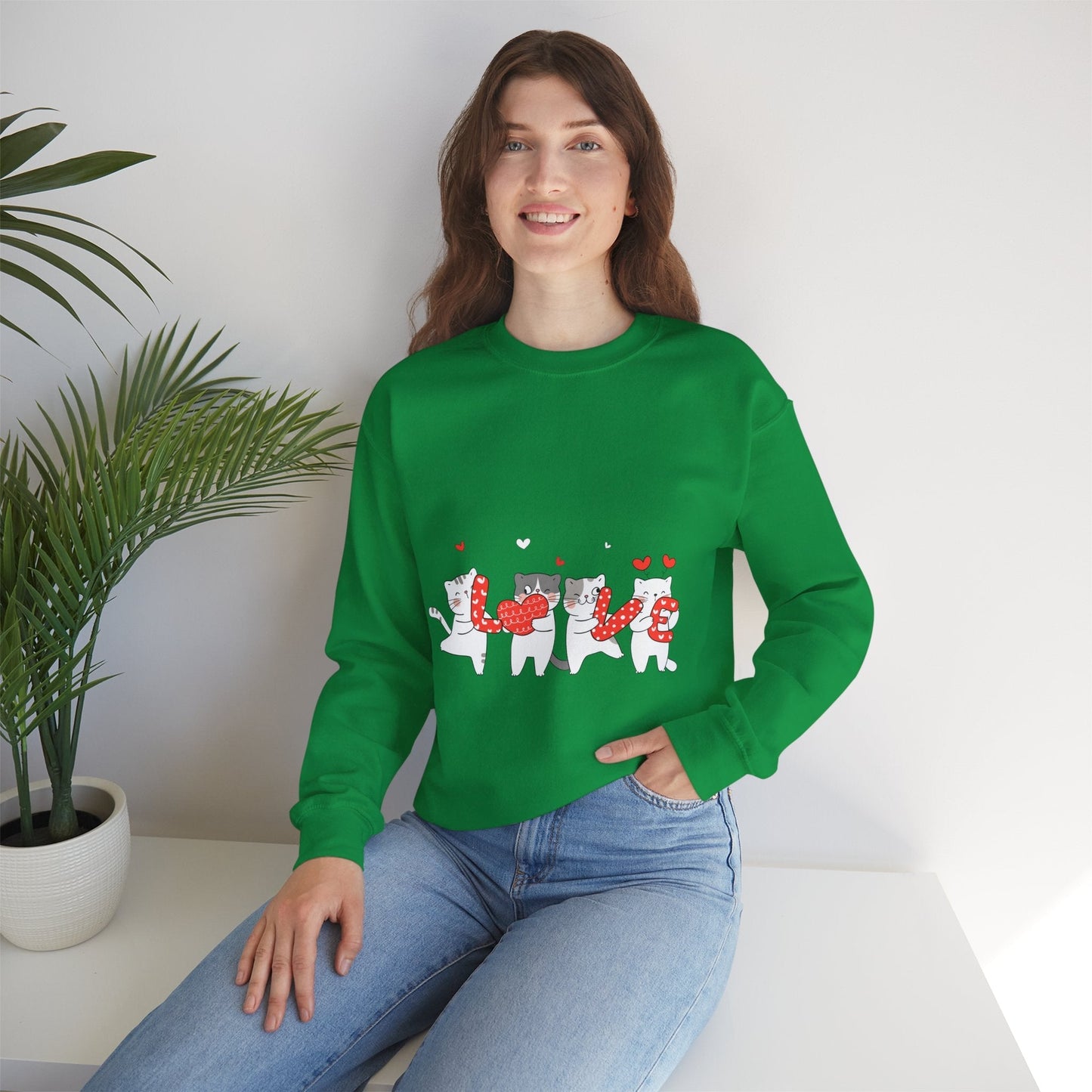 Cats Lover Valentine Sweatshirt, Valentine's Day Gift