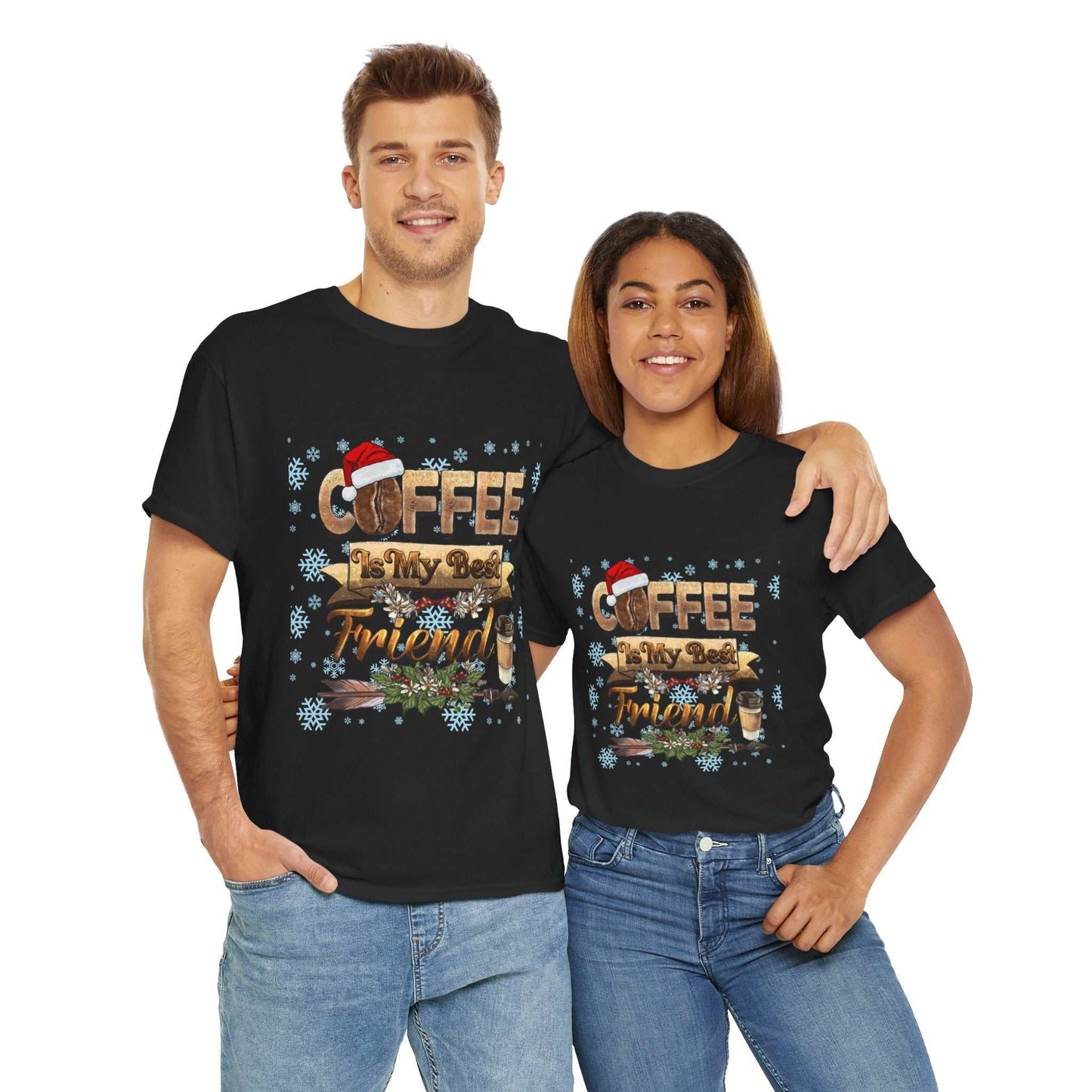 Friend shirts for coffee lovers, Christmas coffee-themed gift.