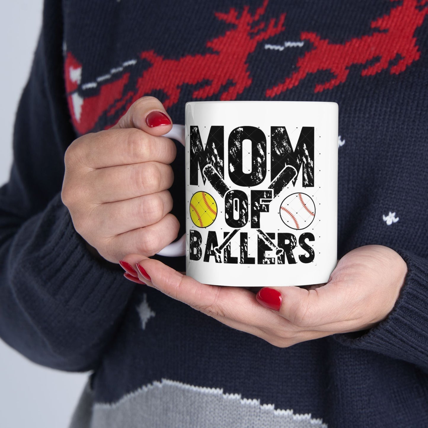 Sports Mom Ceramic Mug - Perfect Gift for Softball and Baseball Lovers