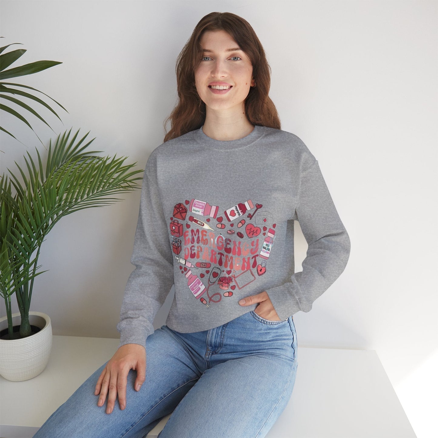 YEmergency Department Nurse Valentine Sweatshirt, Valentines Day Nursing Gifts