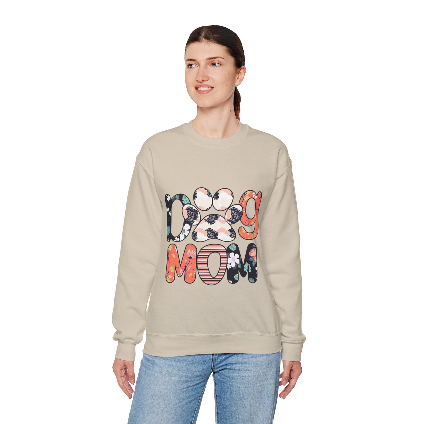 Floral Dog Mom Sweatshirt - Cozy Unisex Crewneck for Pet Lovers
