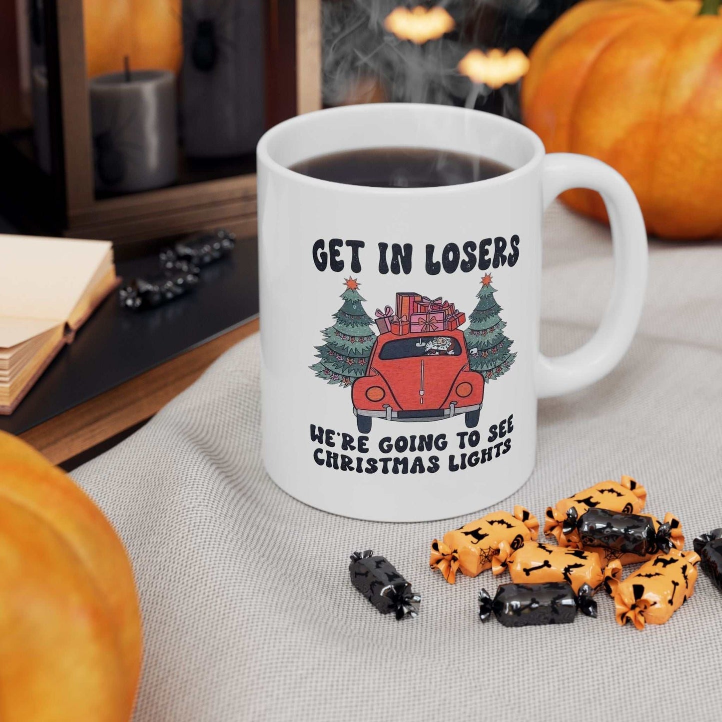 Get in loser Christmas Mugs, Funny Santa Claus Gift