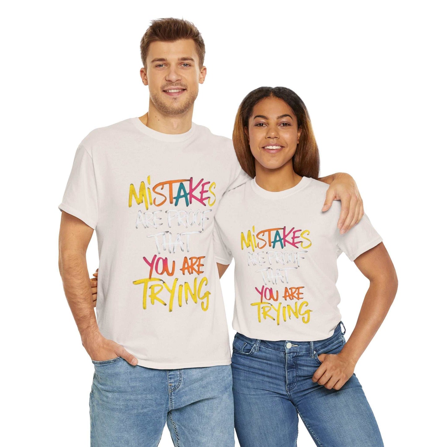 Inspiration Quote Tee - Mistakes are Proof That You Are Trying, Motivational T-Shirt, Gift for Students