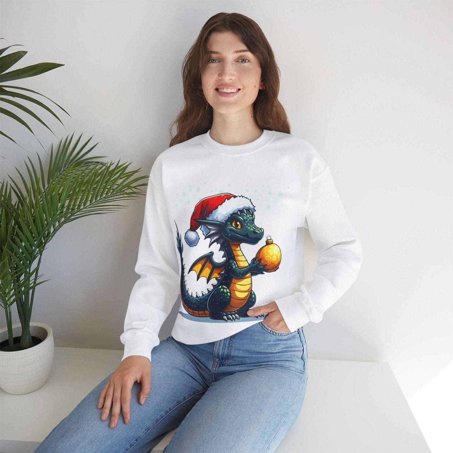 Dinosaur Christmas Sweatshirt, Funny Christmas Dinosaur Gift