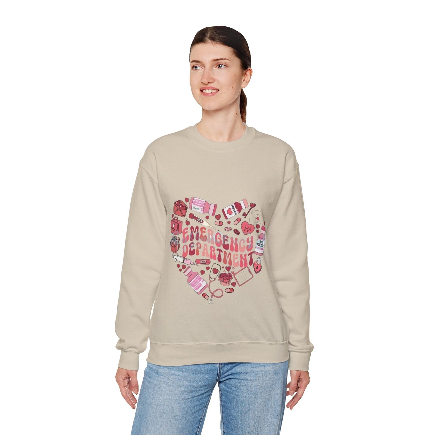 YEmergency Department Nurse Valentine Sweatshirt, Valentines Day Nursing Gifts