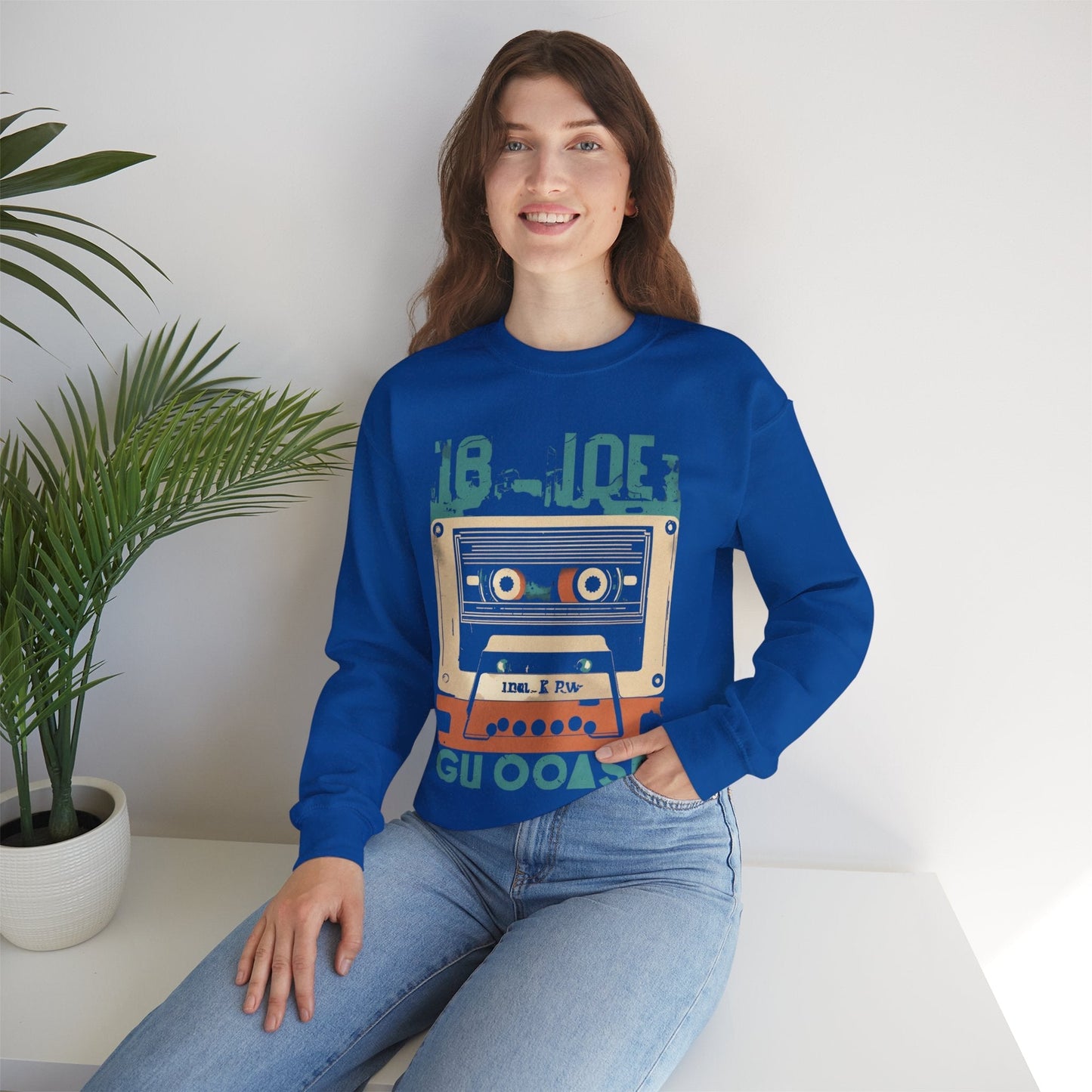 Retro 80s Cassette Tape Crewneck Sweatshirt - Unisex Retro Gift