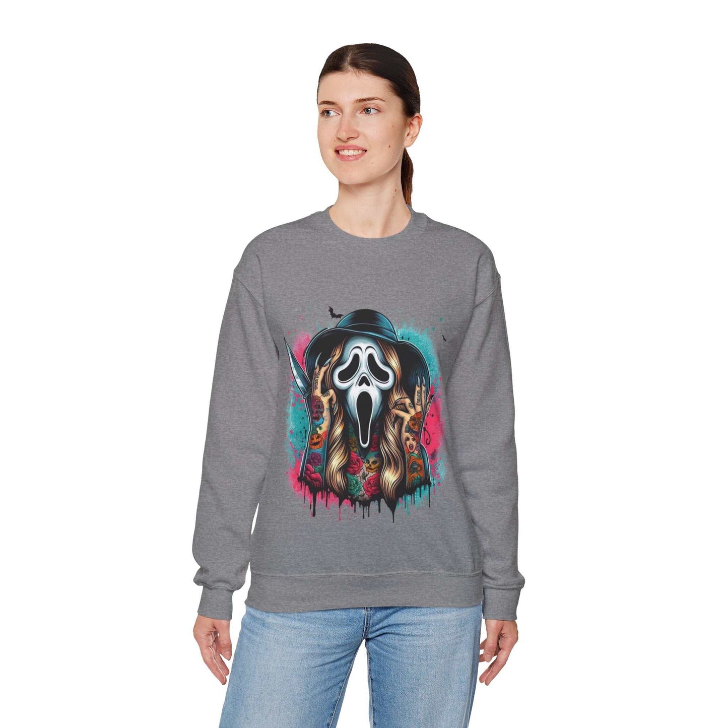 Scream Art Crewneck Sweatshirt, Horror Sweatshirt, Vintage Style Gift