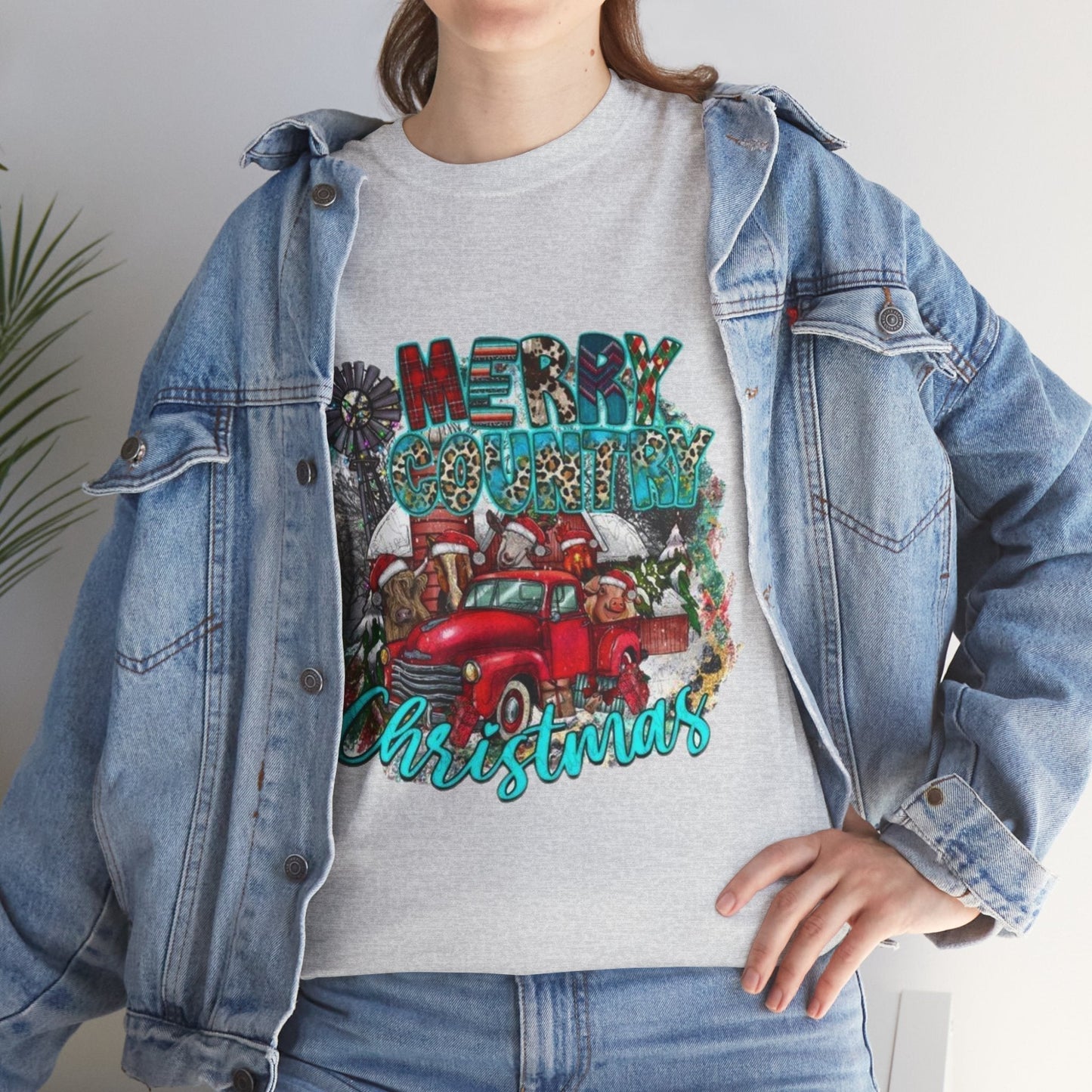 Merry Country Christmas T-Shirt, Retro Christmas Gift