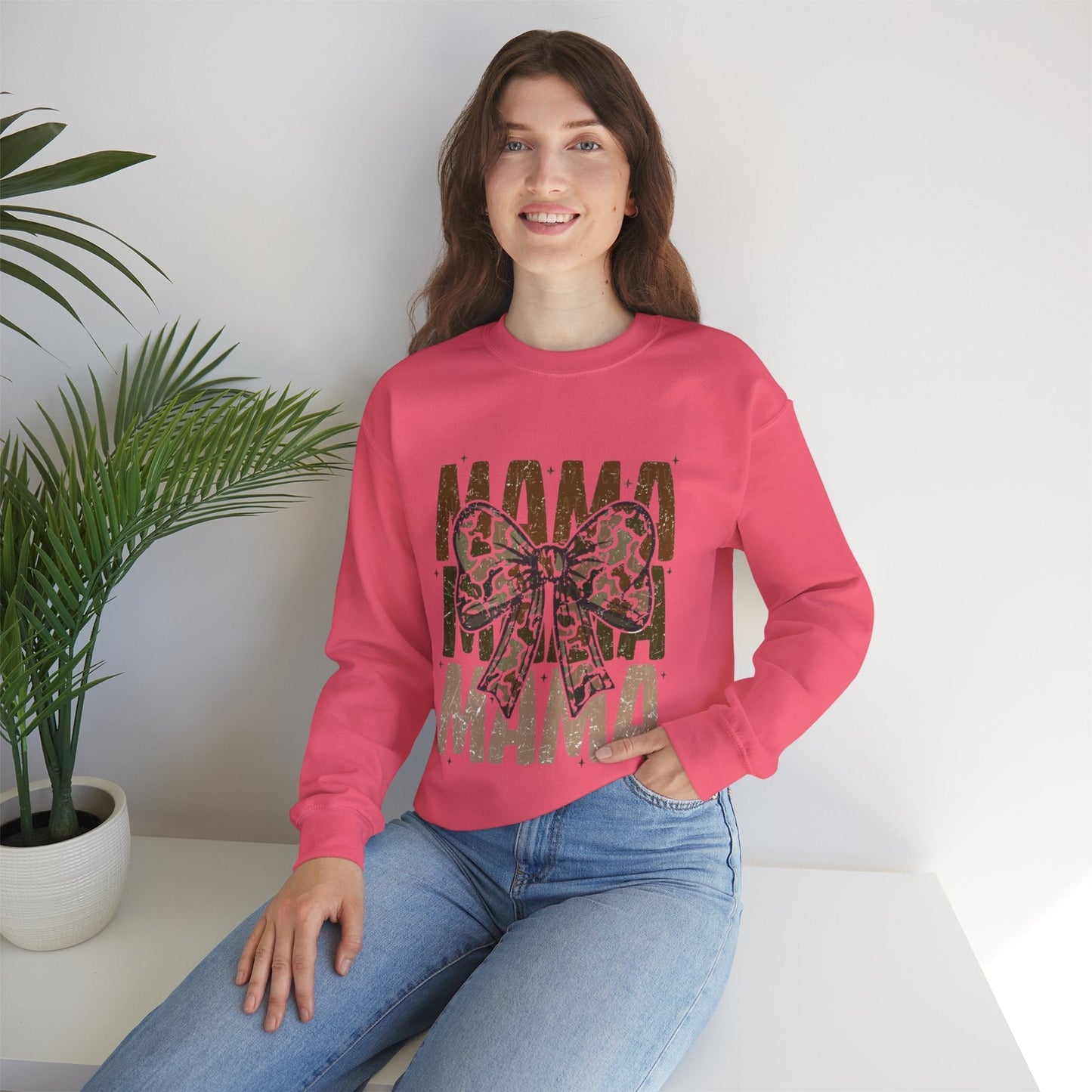 Mama Bow Camo Crewneck Sweatshirt - Perfect Gift for Moms