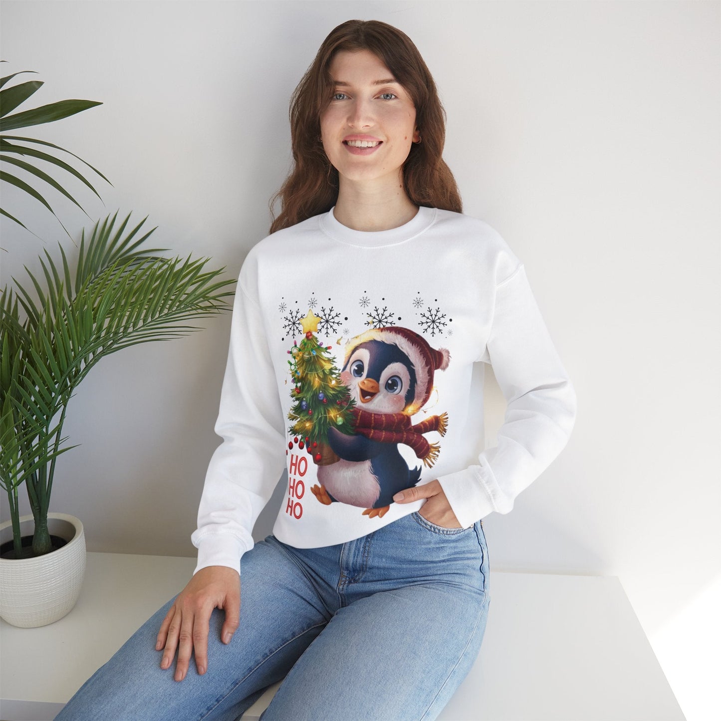Penguin Merry Christmas Sweatshirt, Winter Holiday Gift