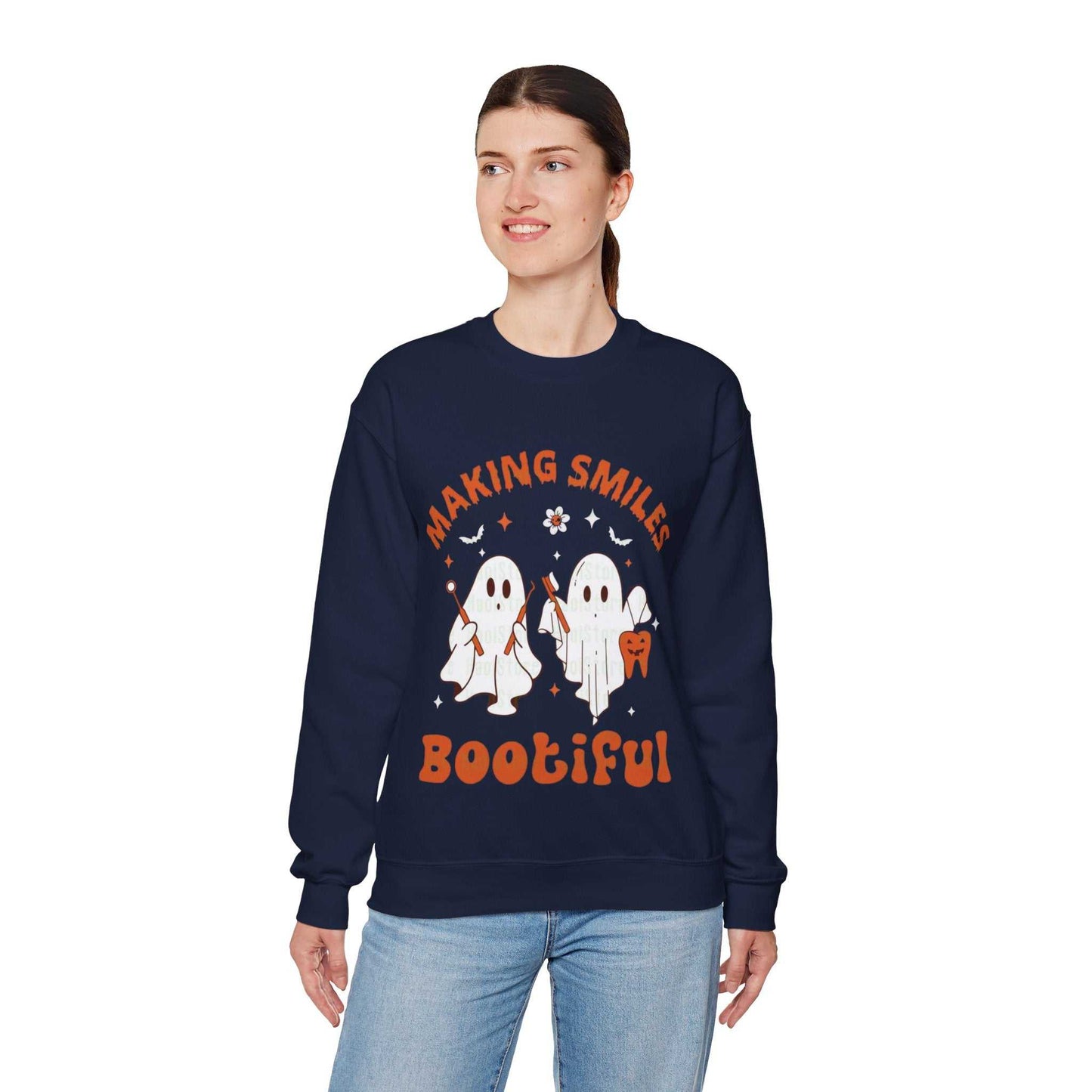 Ghostly Smiles Crewneck Sweatshirt, Cute Halloween Sweatshirt, Gift for Spooky Season