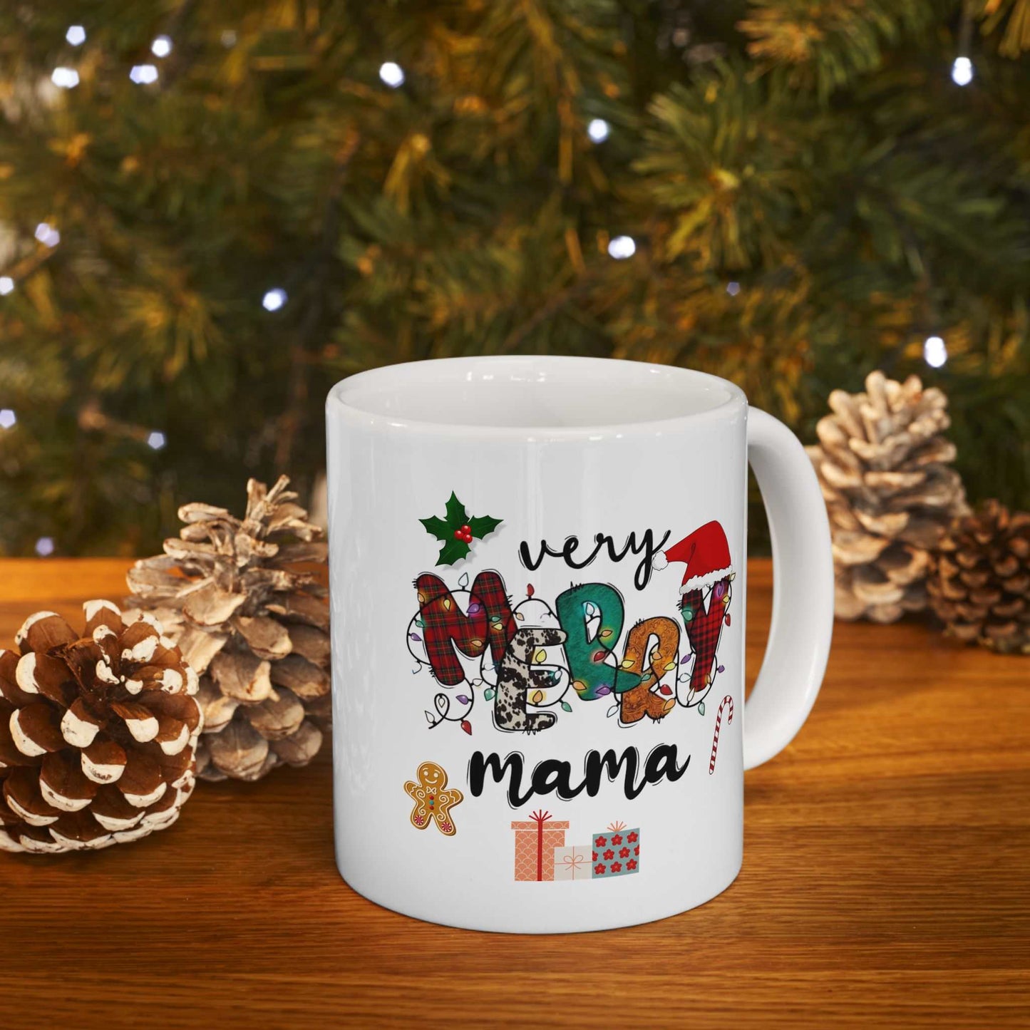 Very Merry Mama Christmas Mugs, Family Matching Gift