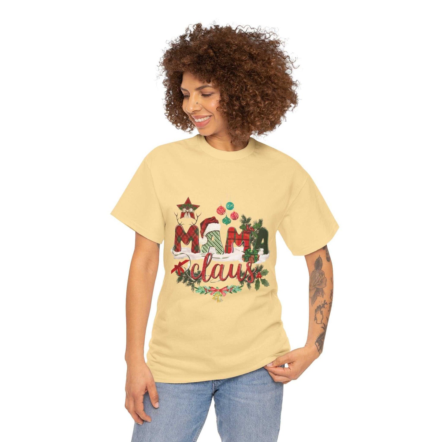 Mama Claus Christmas Shirt featuring festive design for holiday celebration.