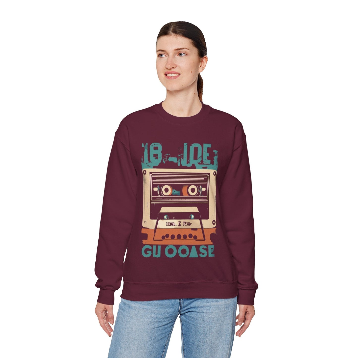 Retro 80s Cassette Tape Crewneck Sweatshirt - Unisex Retro Gift