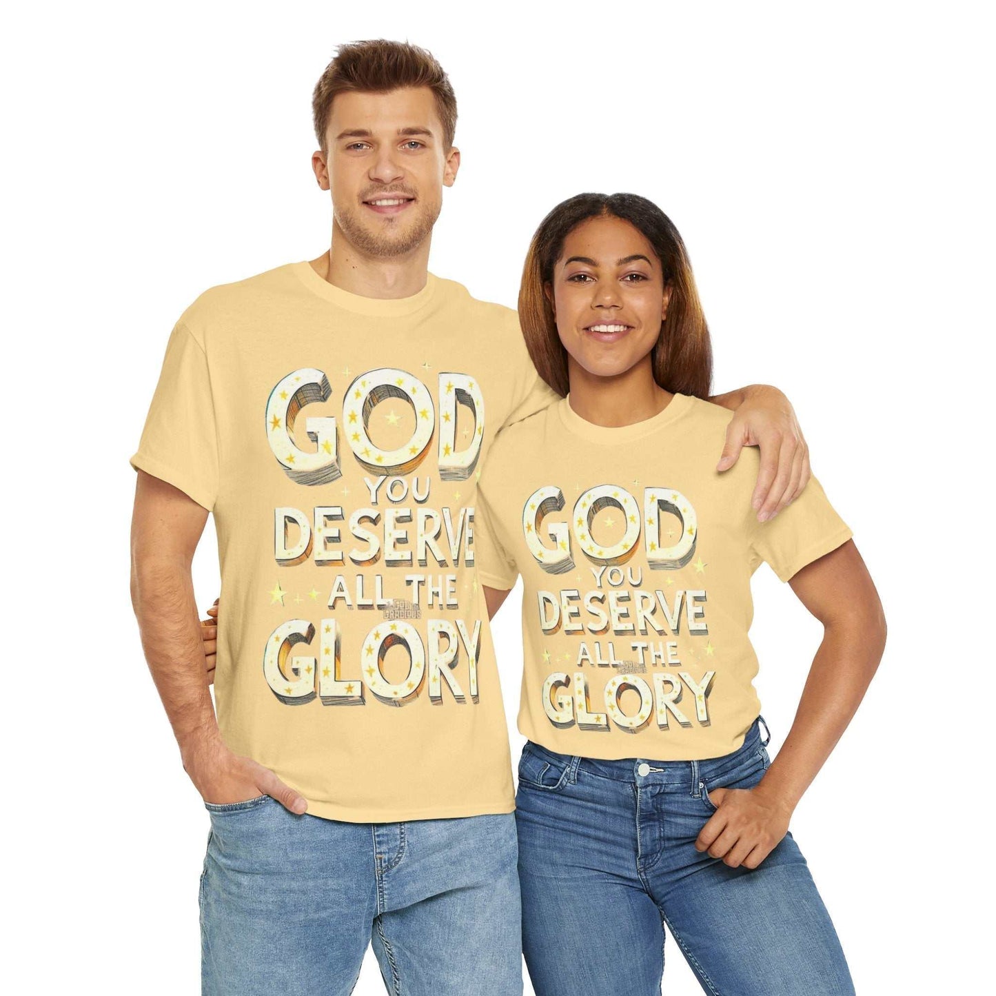 Faith-Inspired Cotton Tee, God Deserves All the Glory Shirt, Gift for Believers