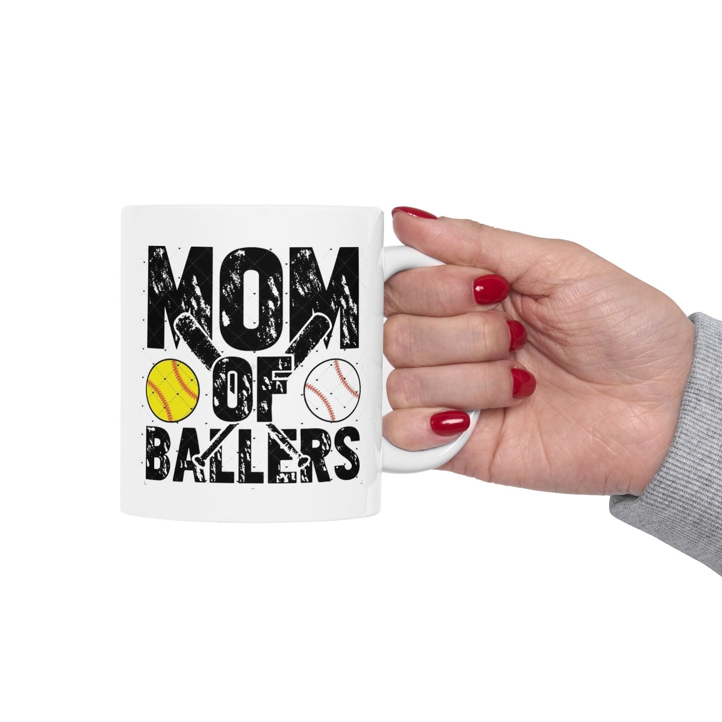 Sports Mom Ceramic Mug - Perfect Gift for Softball and Baseball Lovers