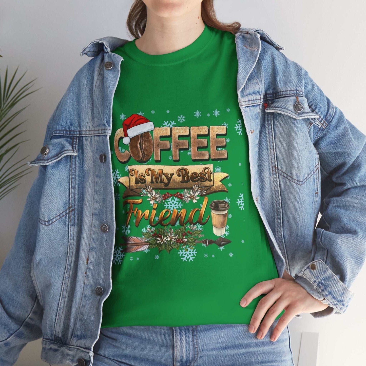 Christmas coffee lover shirt with festive design and Christmas cheer theme, perfect gift for coffee enthusiasts.
