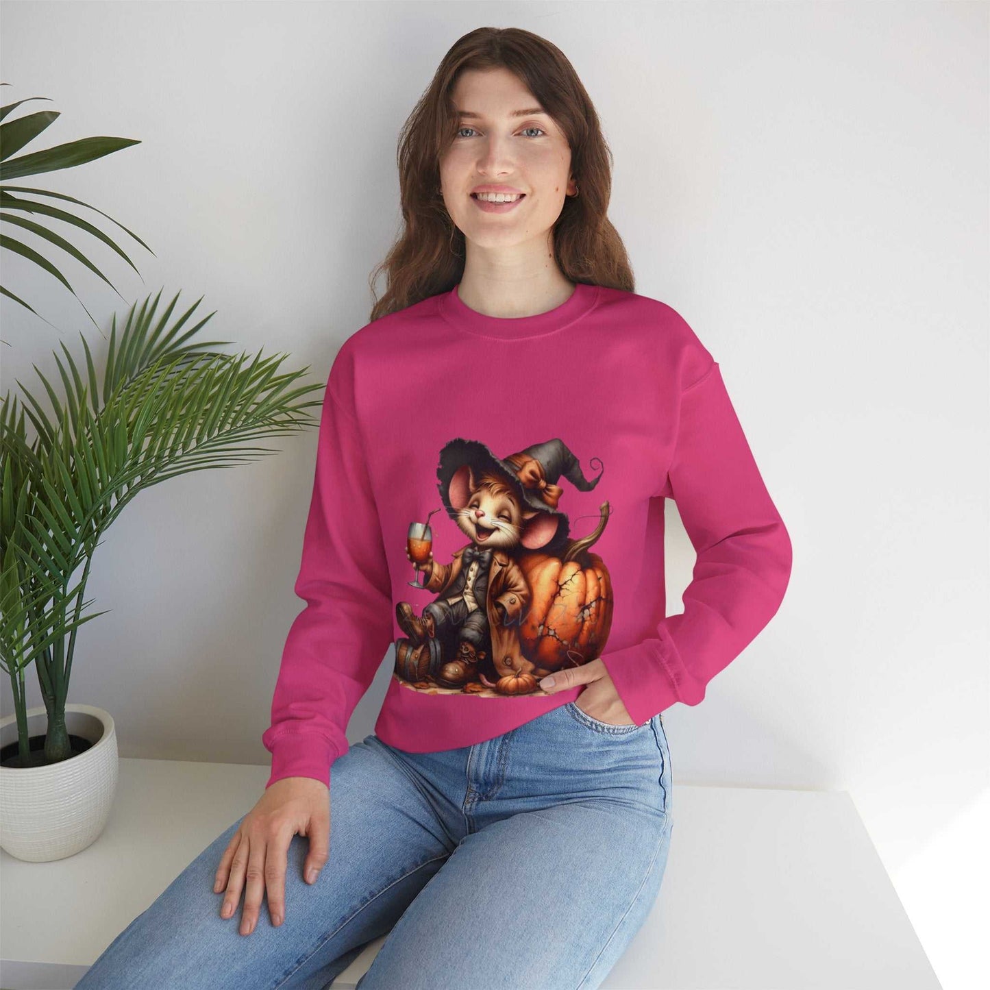 Funny Mouse Halloween Sweetshirt with whimsical design; ideal spooky season gift.