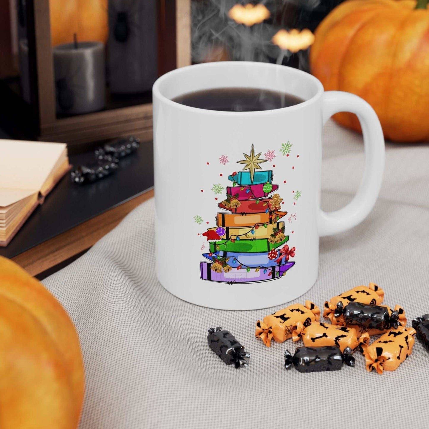 Crayons Christmas Tree Mugs, Teacher Team Gift
