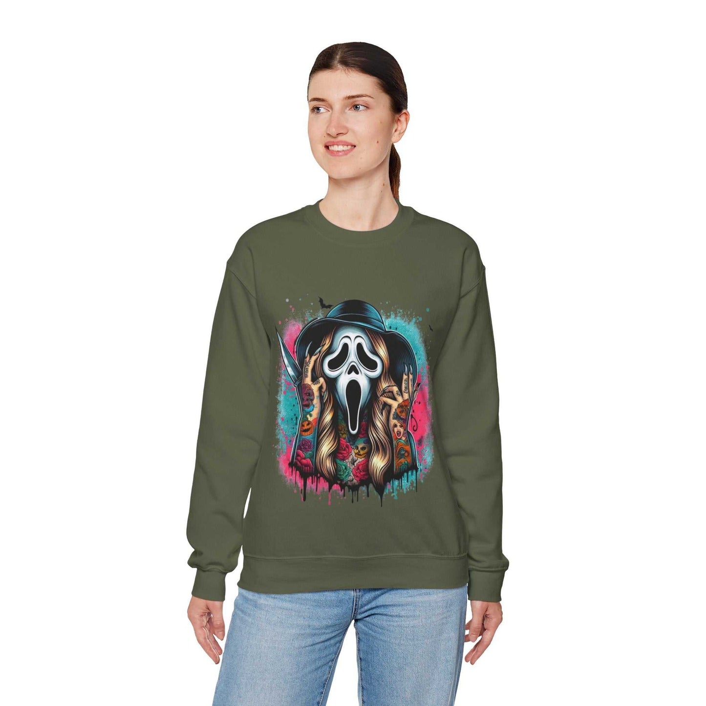 Scream Art Crewneck Sweatshirt, Horror Sweatshirt, Vintage Style Gift