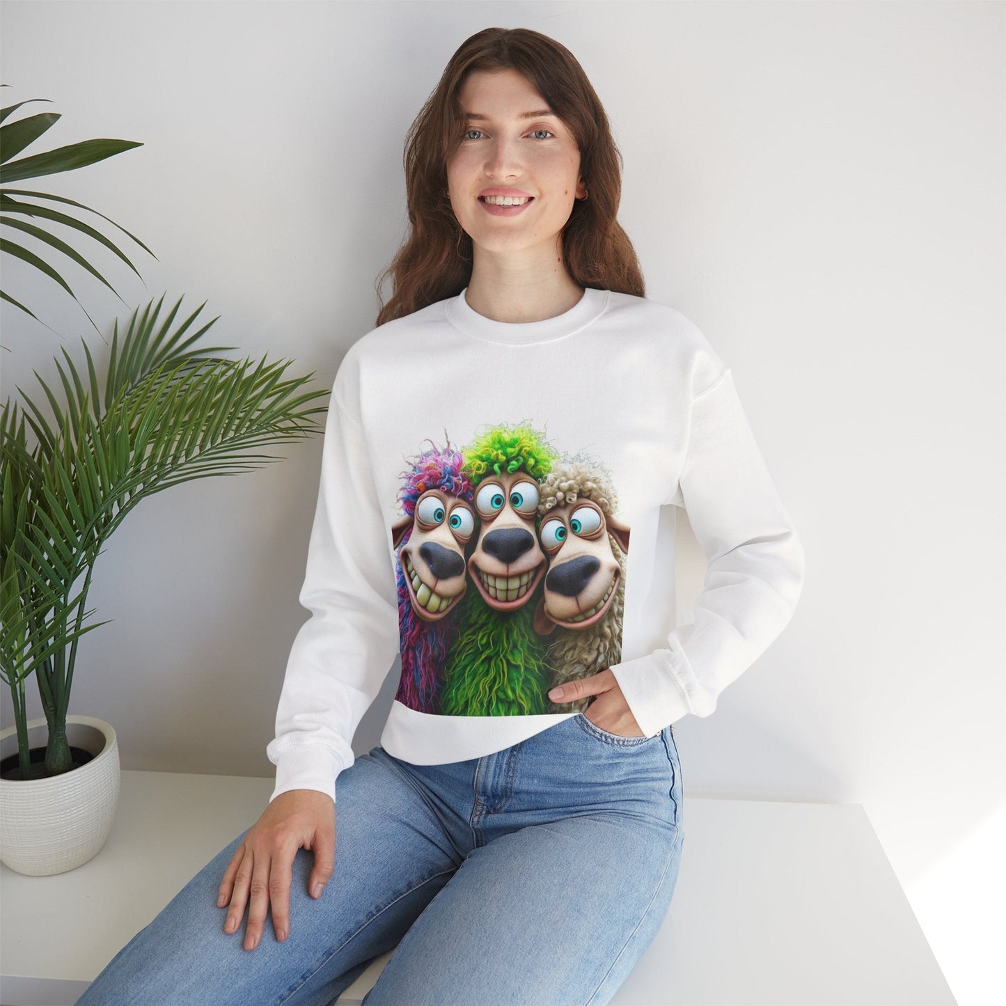Playful Sheep Crewneck Sweatshirt | Unisex Heavy Blend™ | Perfect for Cozy Days