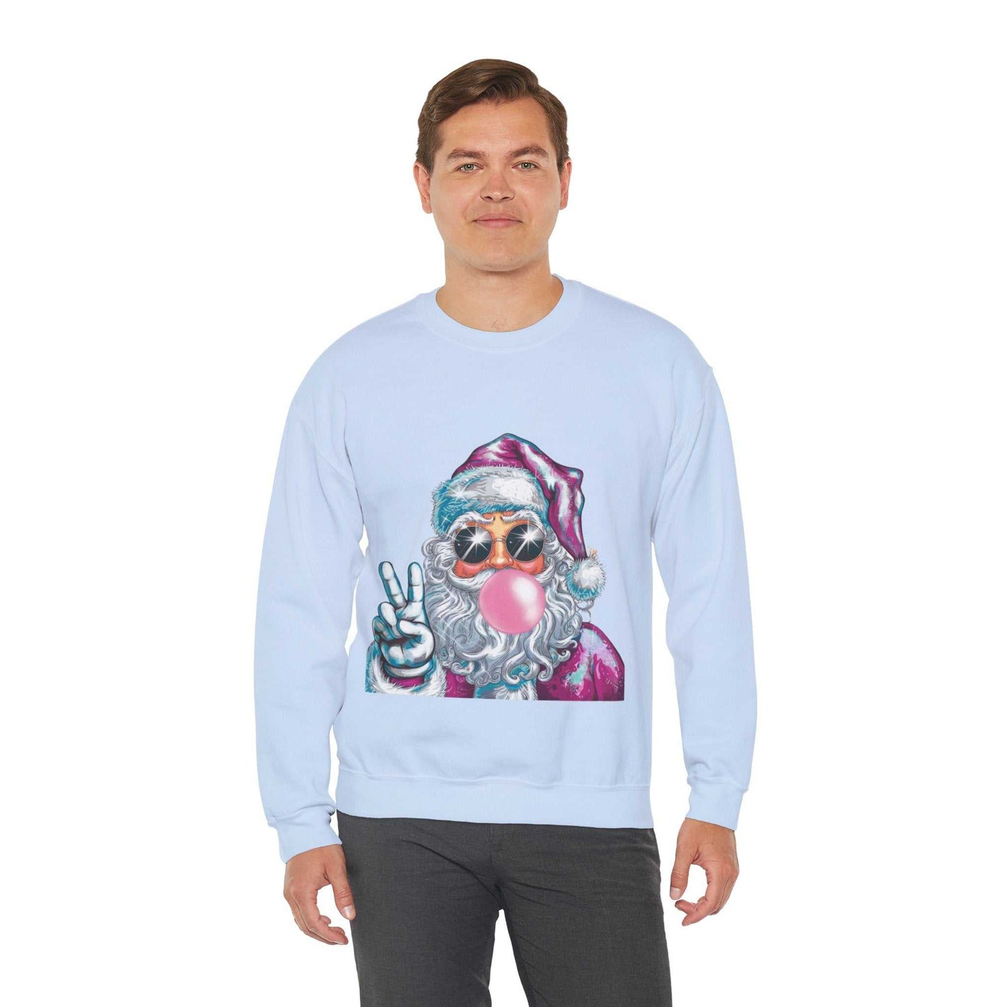 Santa Bubble Gum Christmas Sweatshirt, Funny Santa Gift, Christmas Sweater