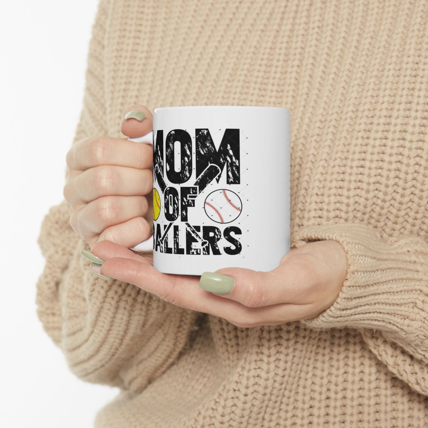 Sports Mom Ceramic Mug - Perfect Gift for Softball and Baseball Lovers