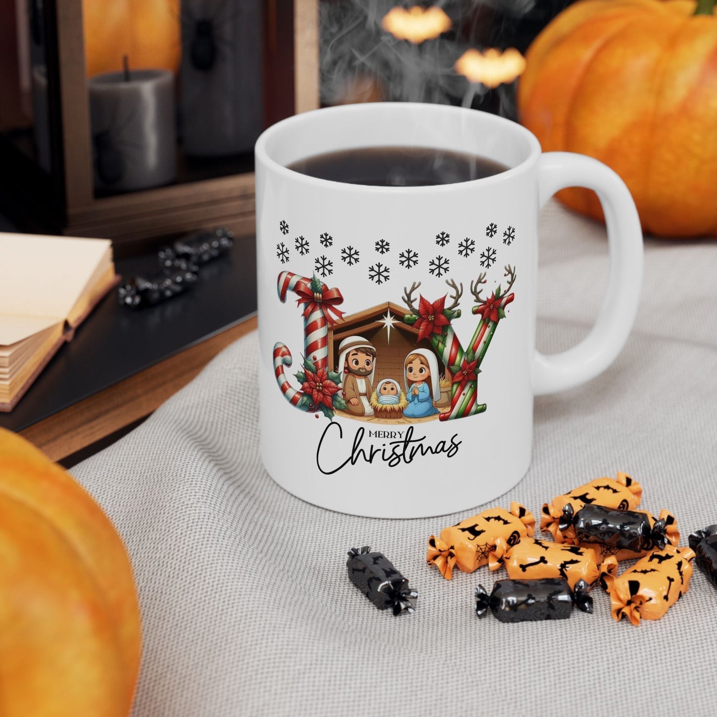 Joy To The World Mug – Christian Christmas Baby Jesus Gift, Holiday Faith Cup