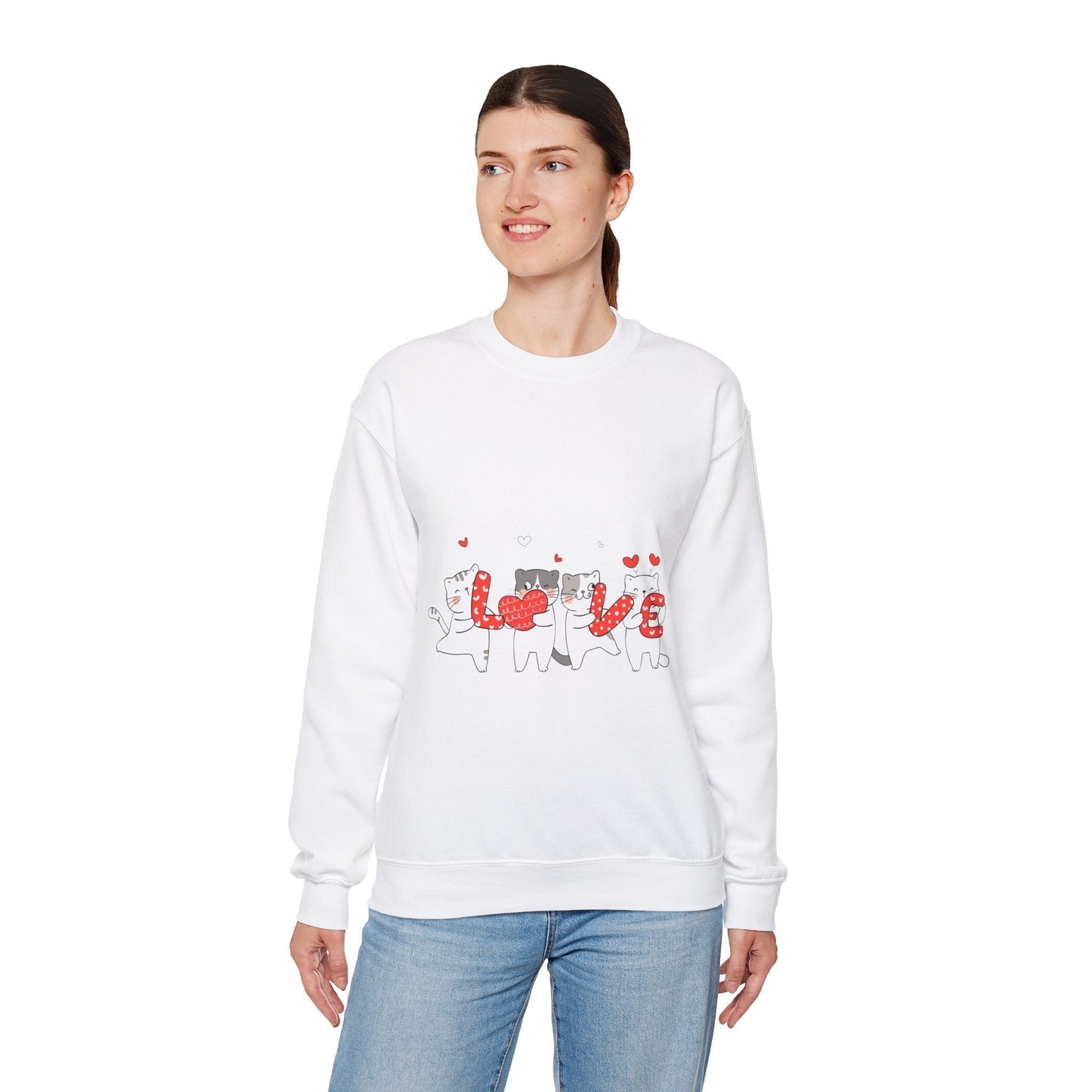 Cats Lover Valentine Sweatshirt, Valentine's Day Gift