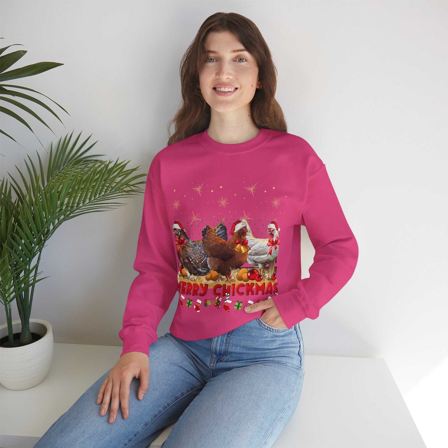 Merry Chickmas Sweatshirt, Cute Christmas Chickens Gift