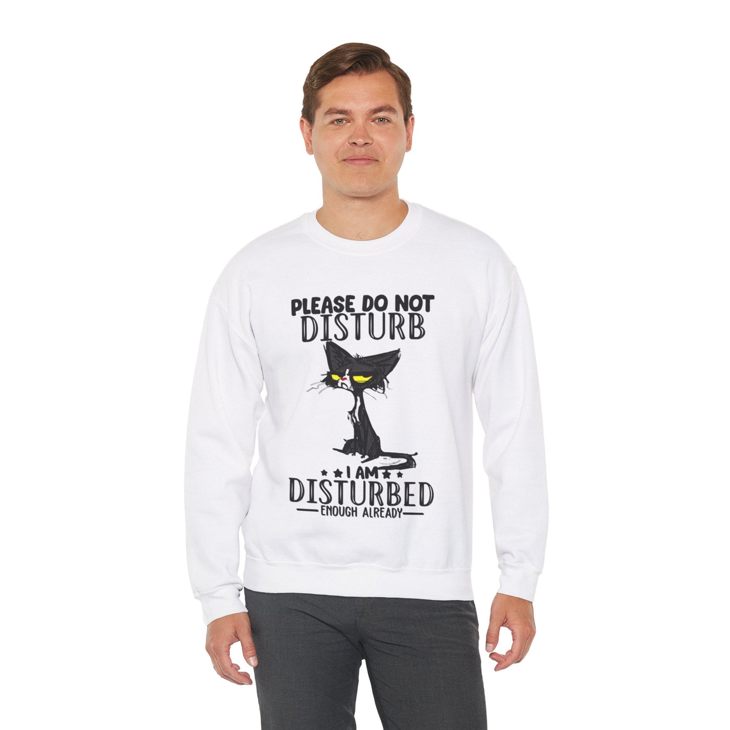 Disturbed Cat Crewneck Sweatshirt - Unisex Heavy Blend™ - Perfect for Cat Lovers