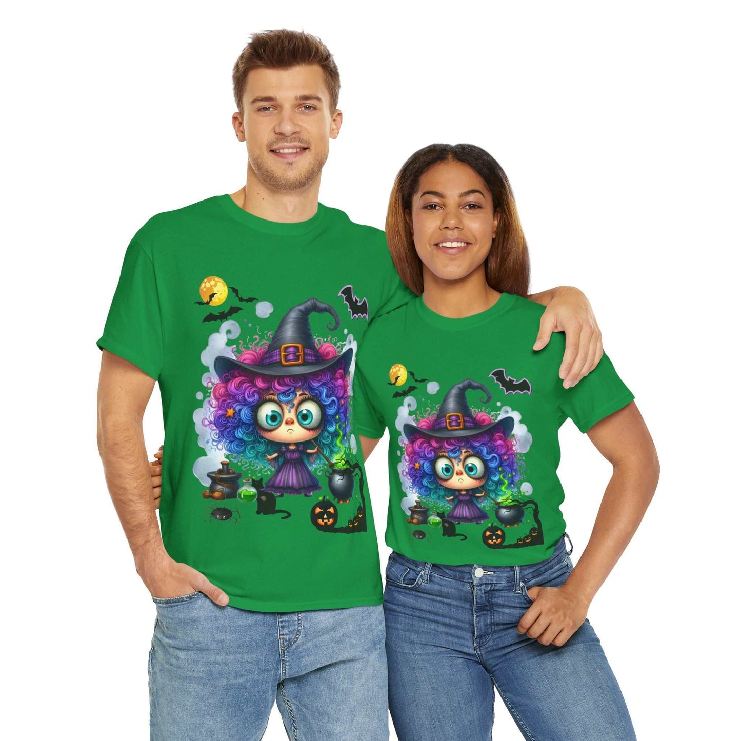 Halloween Girl Shirt with cute ghost design, unisex cotton tee, perfect for spooky season.