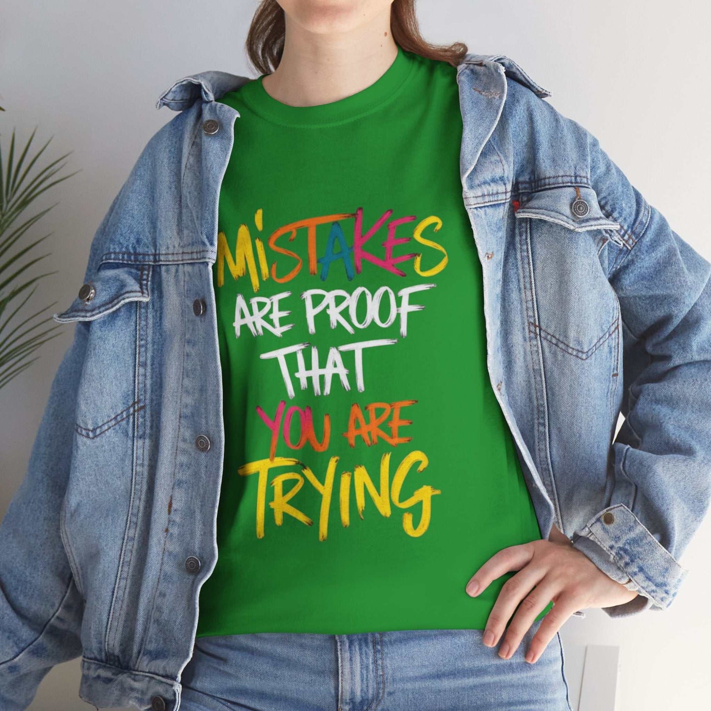 Inspiration Quote Tee - Mistakes are Proof That You Are Trying, Motivational T-Shirt, Gift for Students