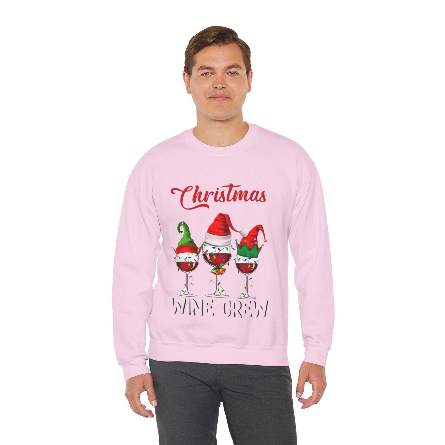 Christmas Wine Crew Sweatshirt, Gift for Wine Lover, Holiday Sweatshirt