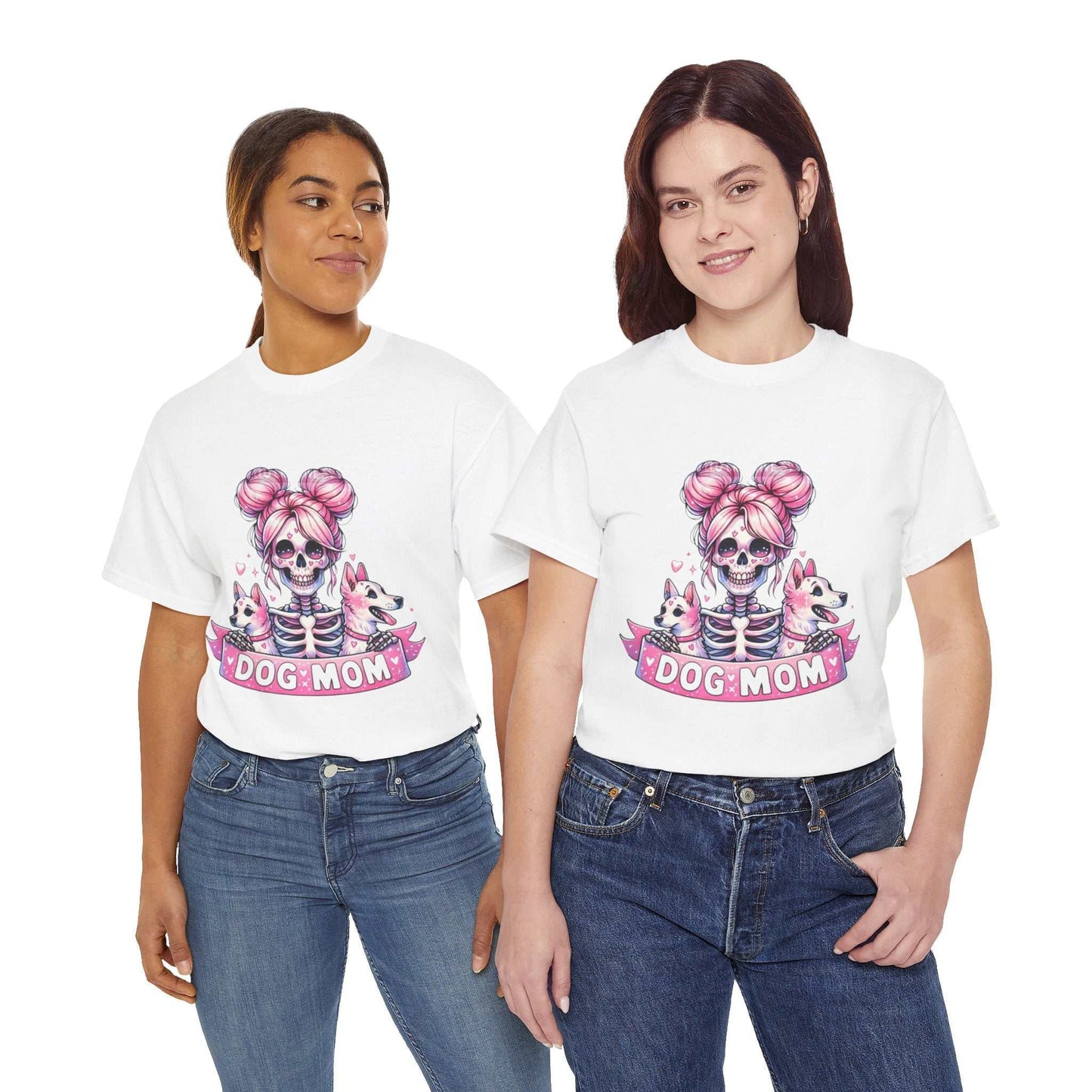 Dog Mom Halloween Shirt with skeleton dog design, perfect for pet lovers and spooky season.