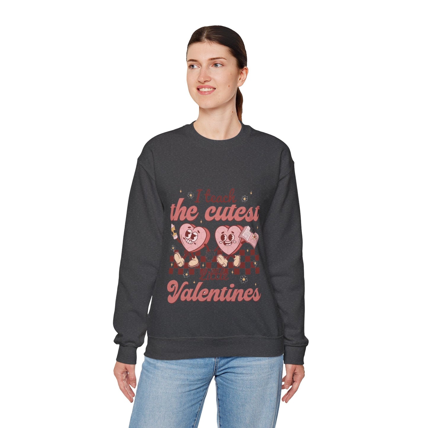 I Teach The Cutest Little Valentines Sweatshirt, Retro Heart Love Gift