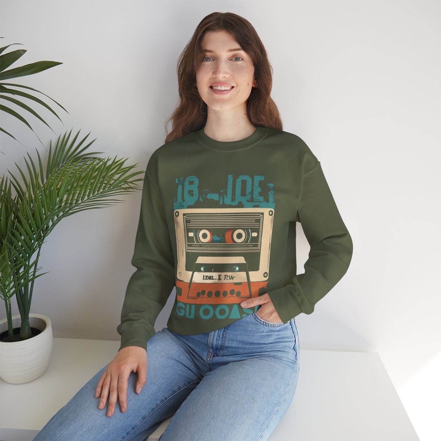 Retro 80s Cassette Tape Crewneck Sweatshirt - Unisex Retro Gift