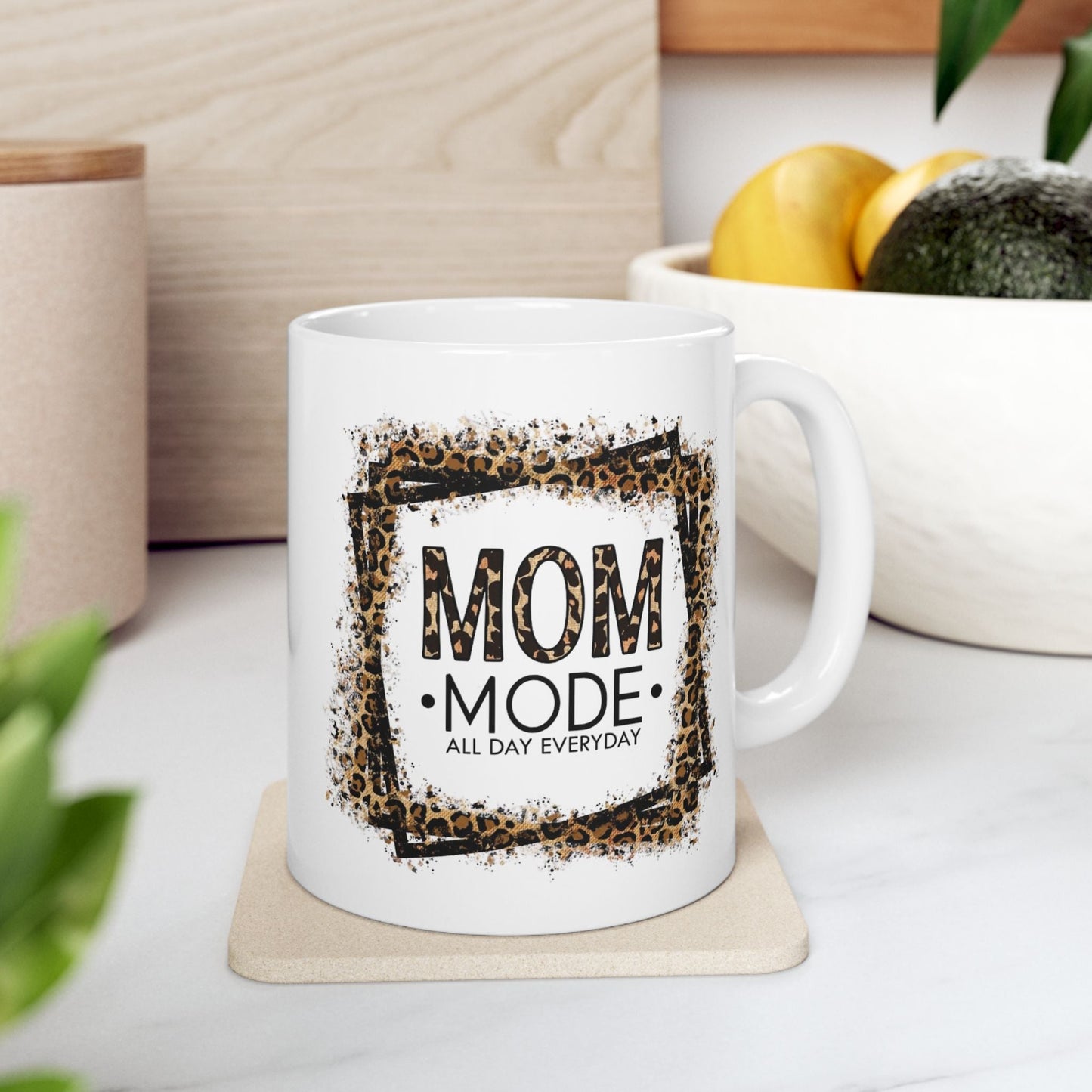Leopard Print Mom Coffee Mug - 11oz & 15oz - Perfect Gift for Mother's Day