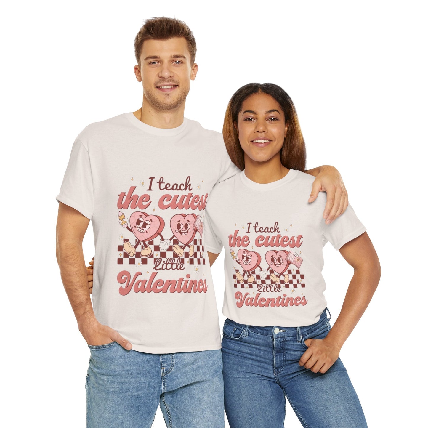 I Teach The Cutest Little Valentines T-Shirt, Retro Heart Love Gift
