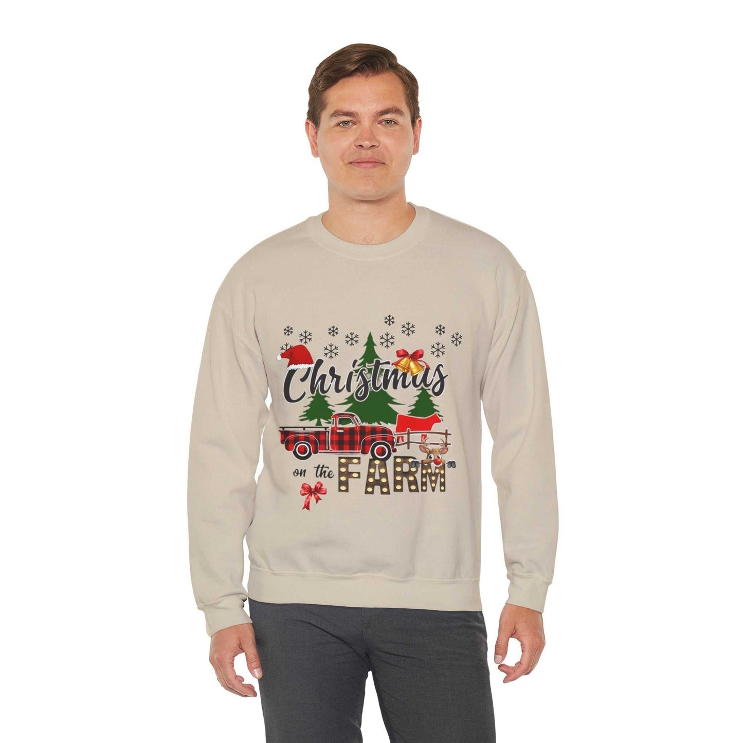 Christmas on the Farm Sweatshirt, Christmas Tree Gift