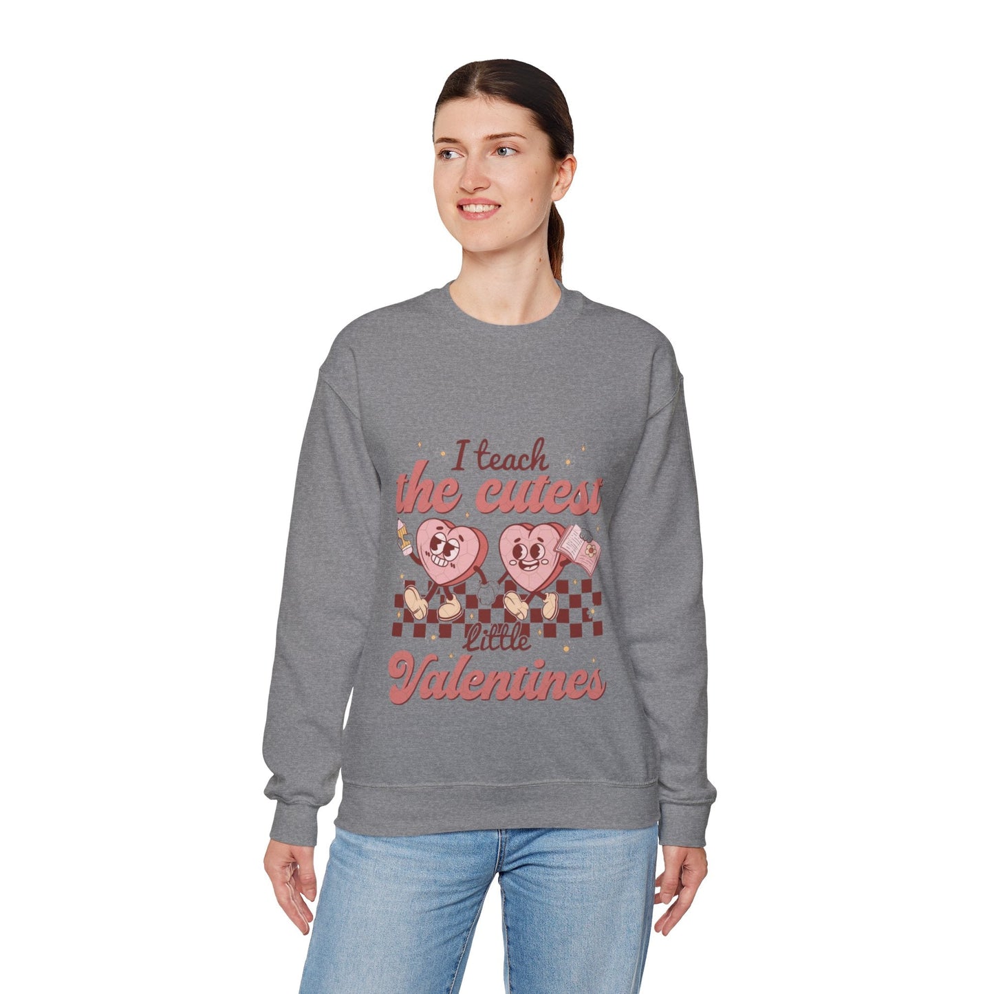 I Teach The Cutest Little Valentines Sweatshirt, Retro Heart Love Gift