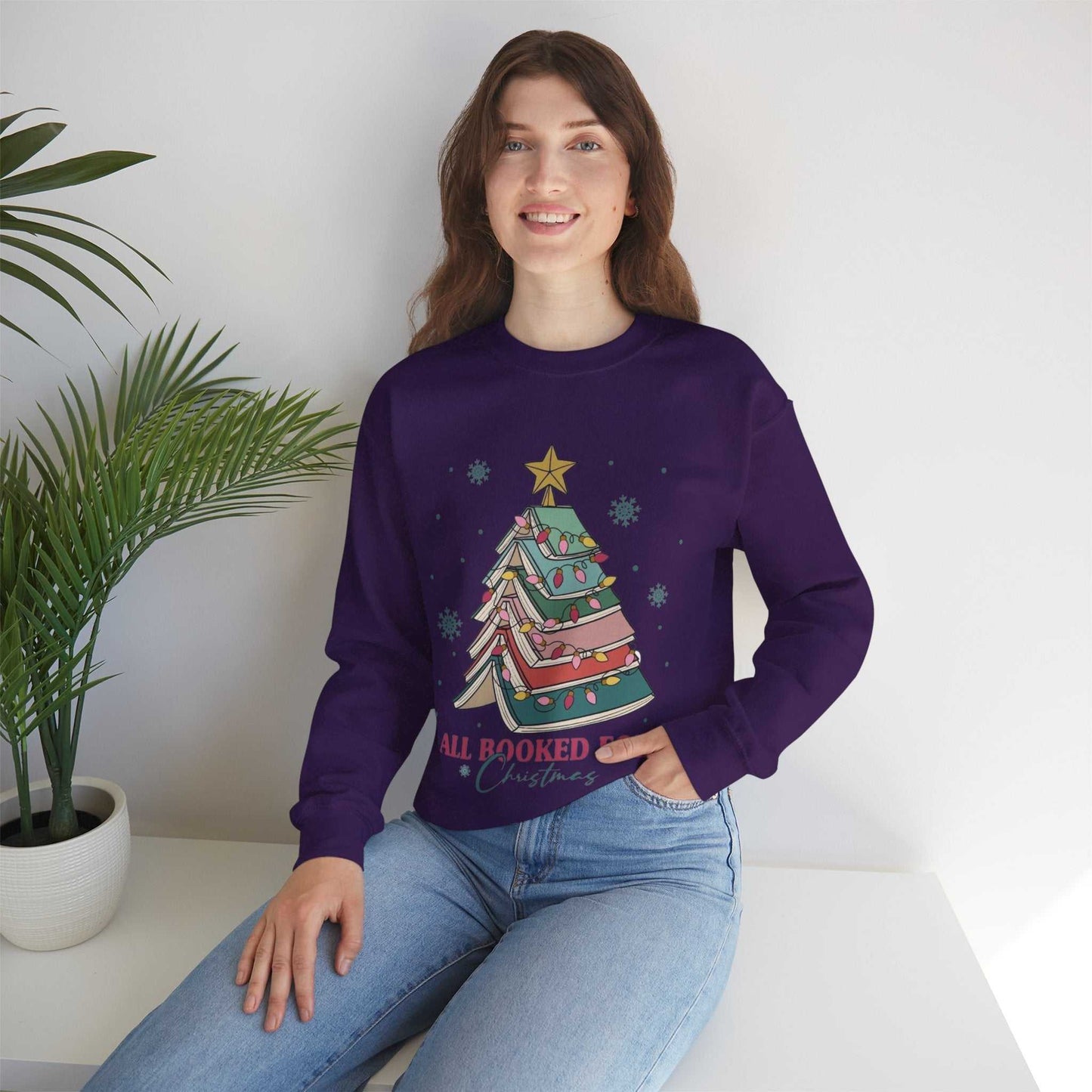 All Booked For Christmas Sweatshirt, Gift for Librarian