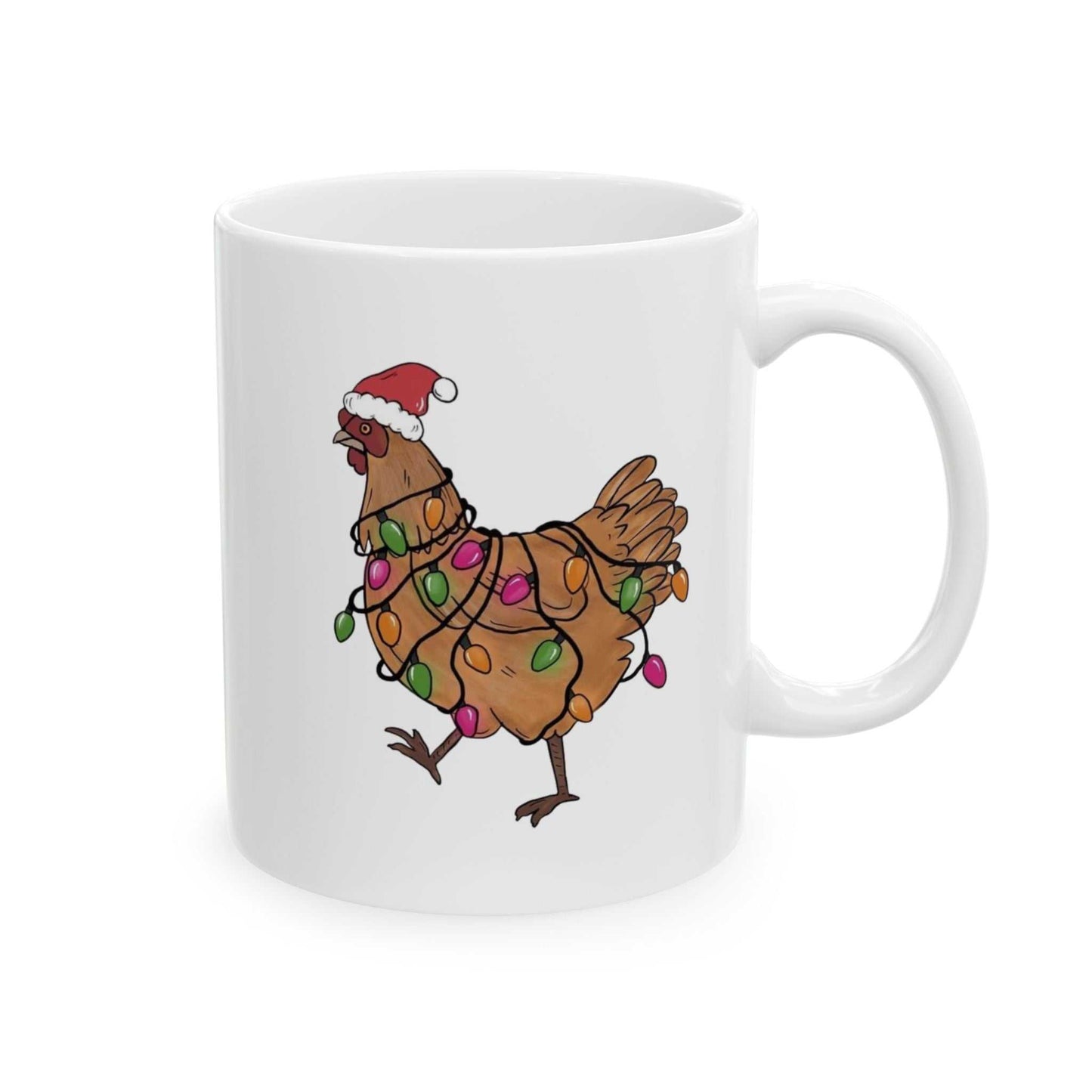 Funny Christmas Chicken Mugs, Christmas Gift for Farmer