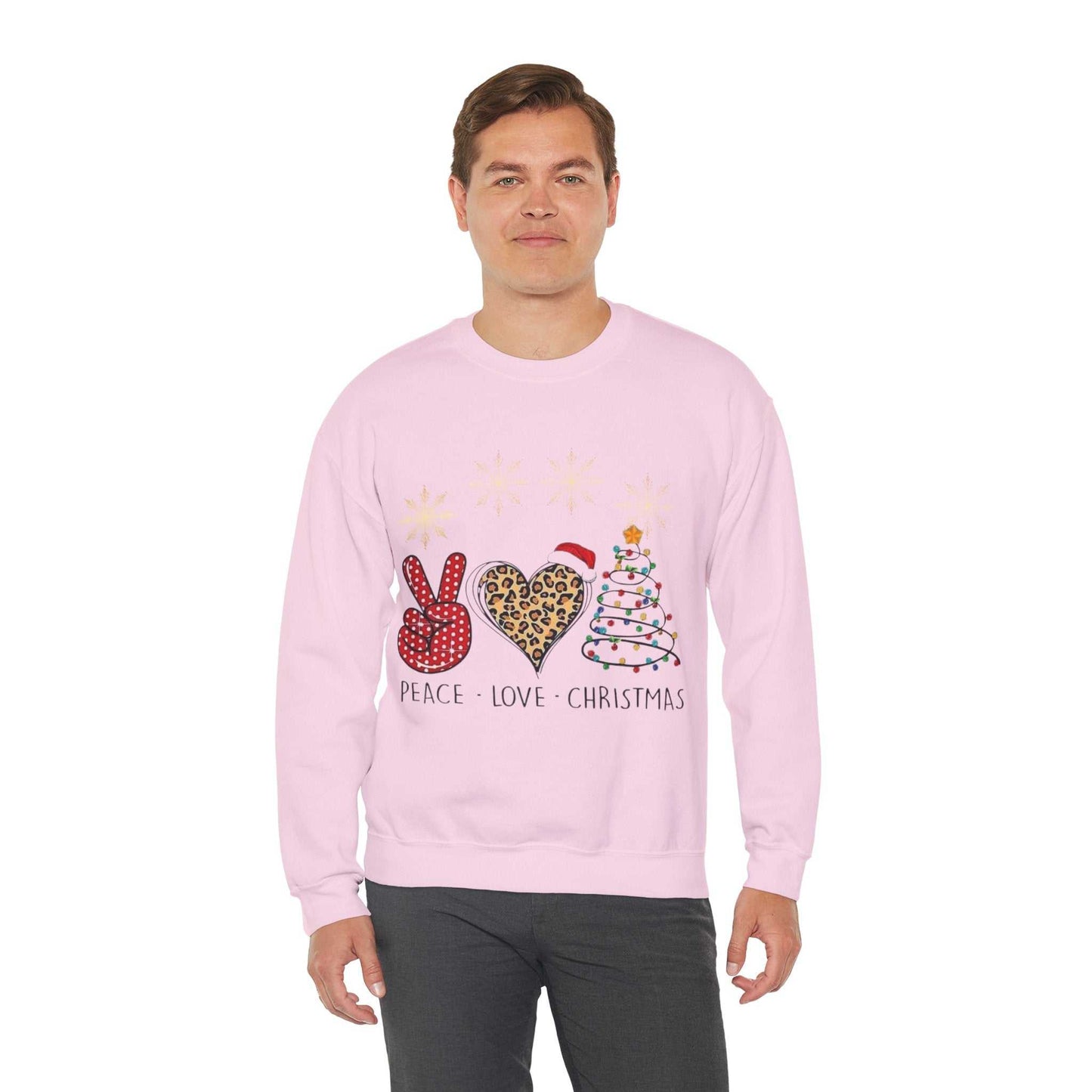 Peace Love Christmas Santa Sweatshirt, Funny Santa Gift, Holiday Sweatshirt