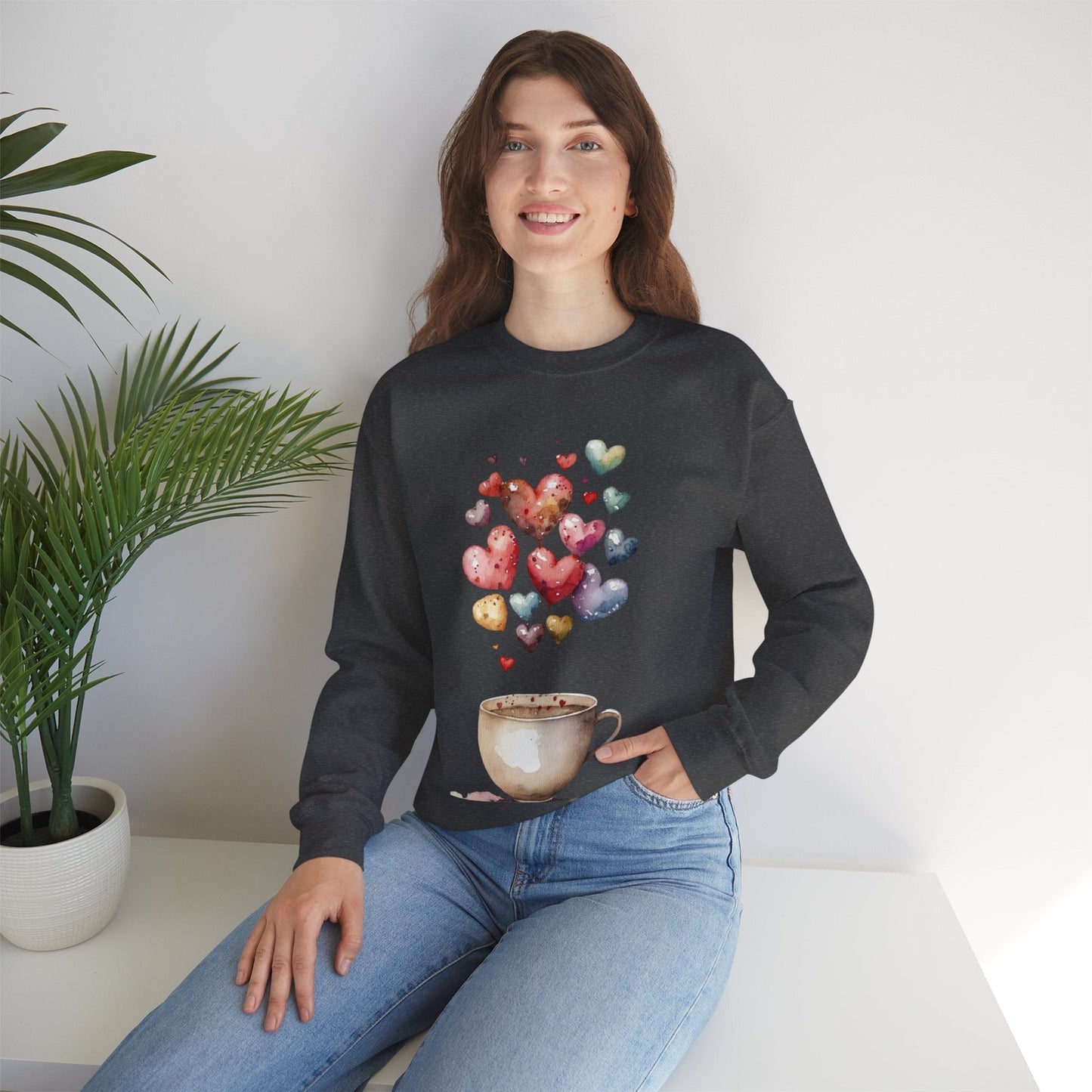 Coffee Is My Valentine Sweatshirt, Cup Coffee Hearts Lover Gift