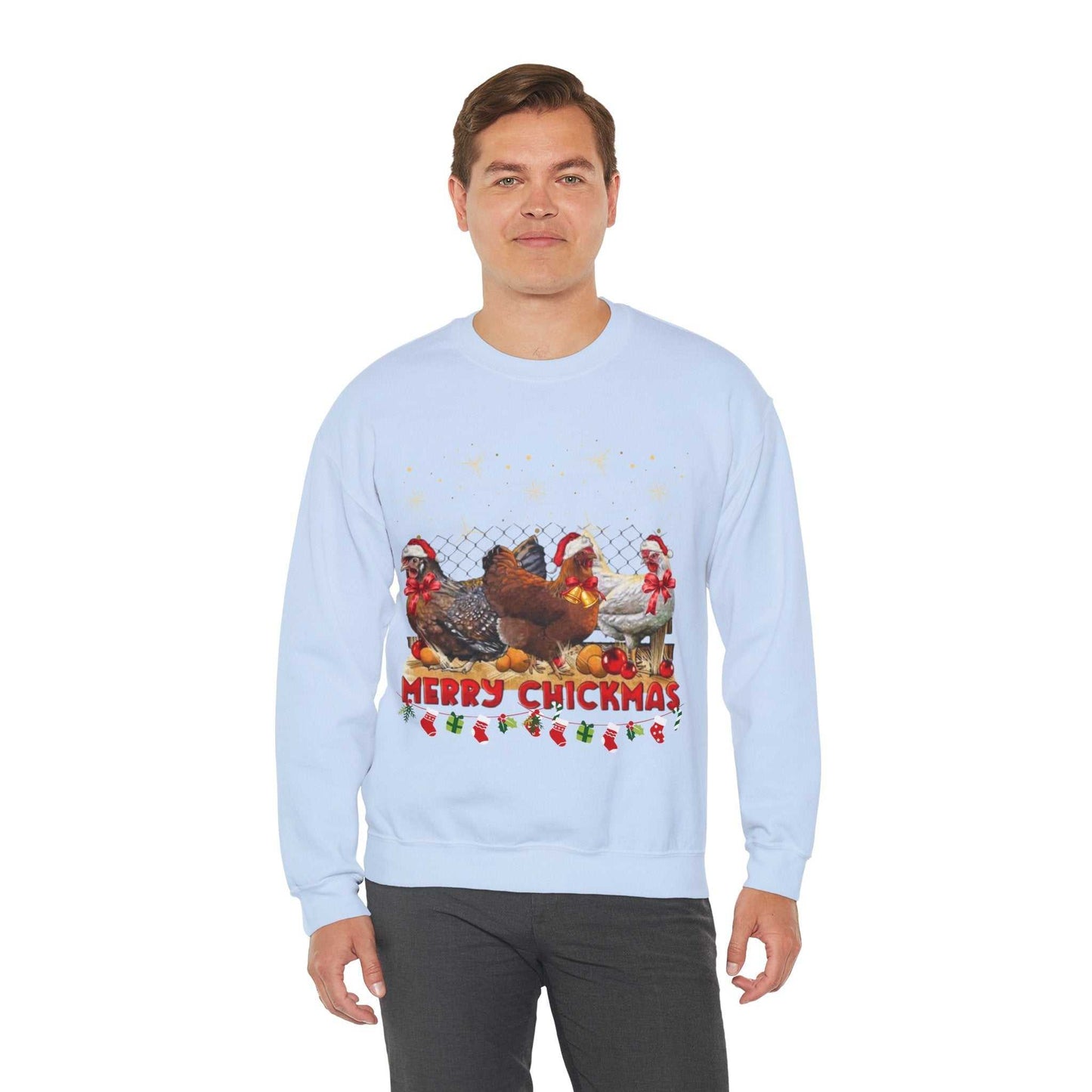 Merry Chickmas Sweatshirt, Cute Christmas Chickens Gift