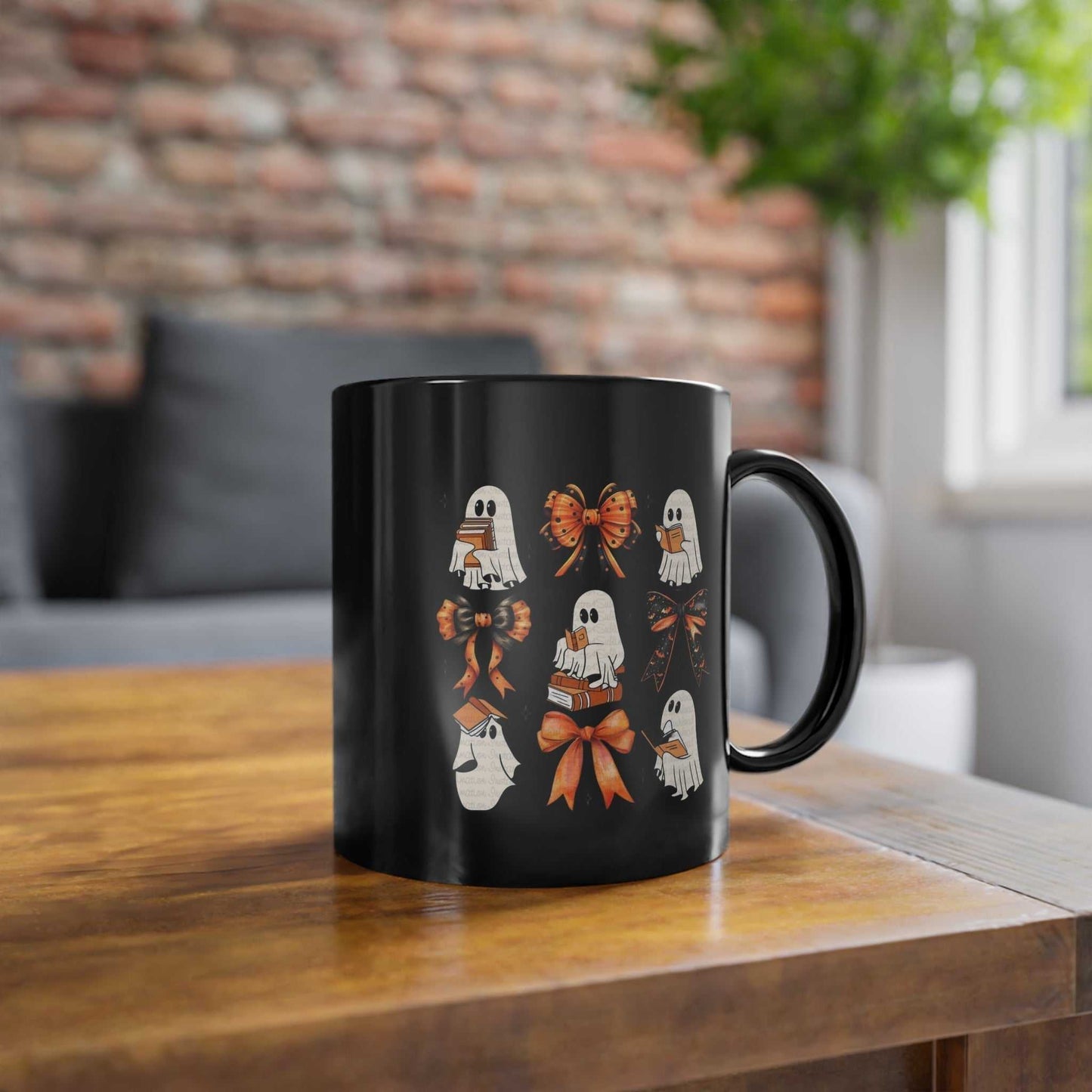 Book Ghost Halloween Mugs with spooky cute ghost and books design – perfect Halloween gift