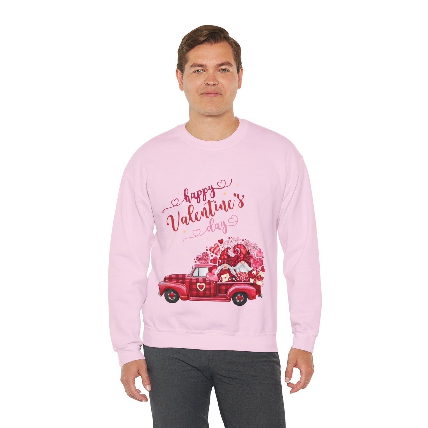 Valentines Day Truck Hearts Sweatshirt -Cute Love Gift for Valentines